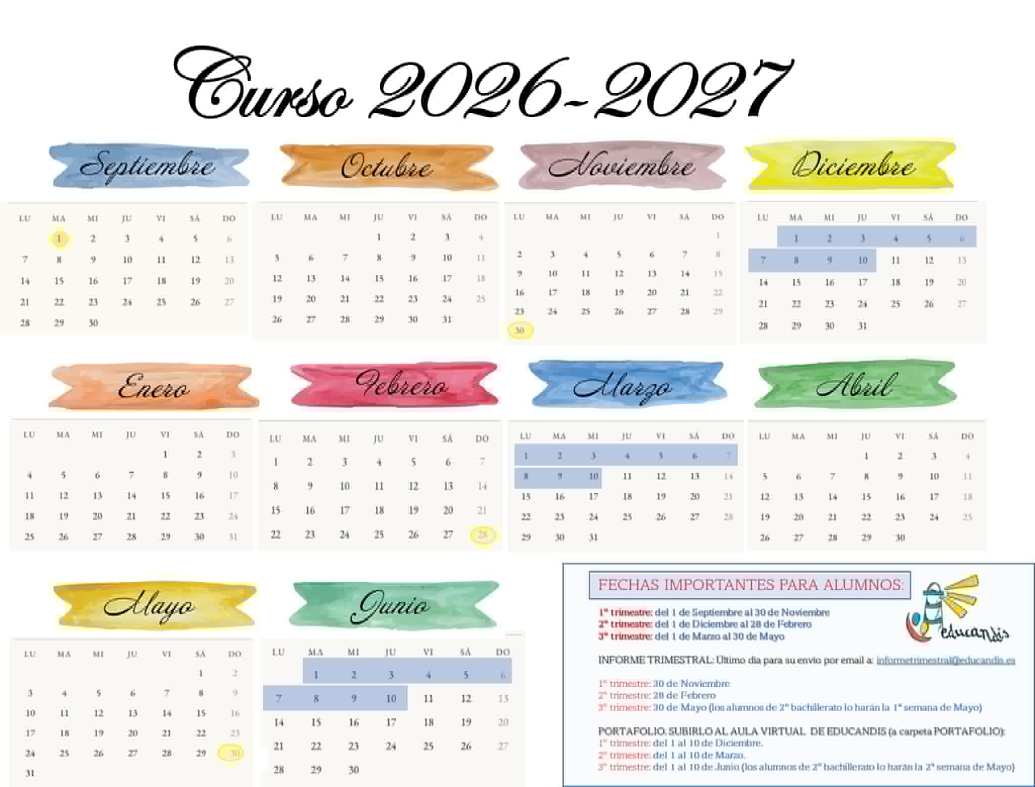 calendario curso 24-25